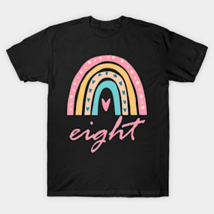 Eight Year Old Rainbow 8Th Birthday Gifts For Girls 8 Bday T-Shirt